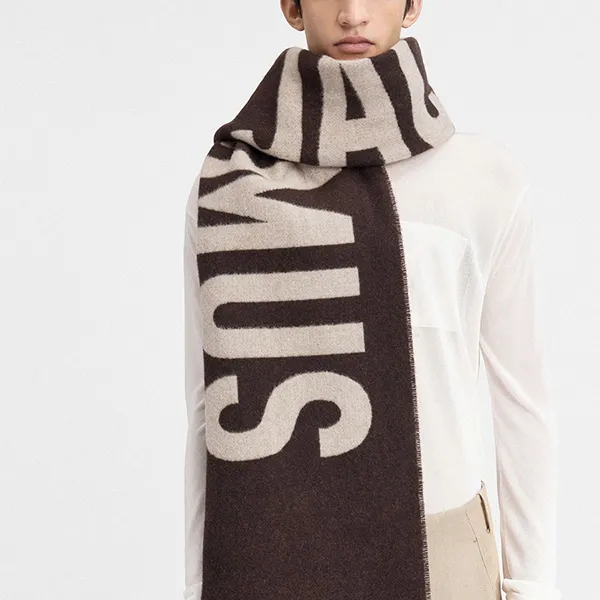 Khăn Quàng Cổ Unisex Jacquemus Scarf 03 Màu Nâu Đen