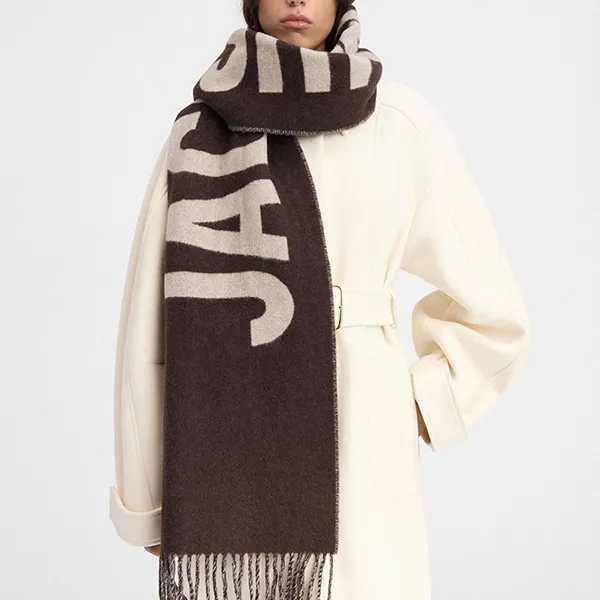 Khăn Quàng Cổ Unisex Jacquemus Scarf 03 Màu Nâu Đen