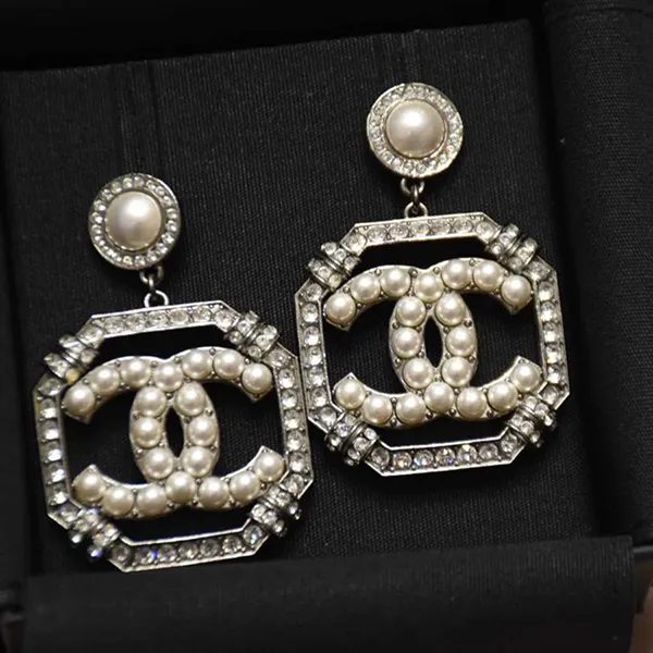 Khuyên Tai Nữ Chanel CC Drop Earring Metal Earrings Màu Bạc - Trang sức - Vua Hàng Hiệu