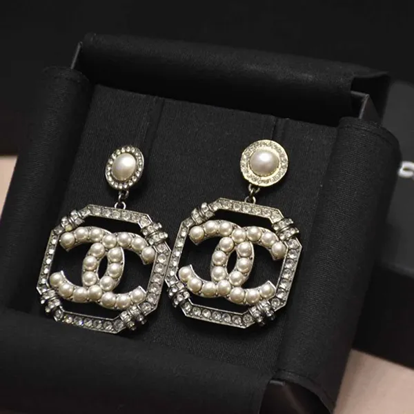 Khuyên Tai Nữ Chanel CC Drop Earring Metal Earrings Màu Bạc - Trang sức - Vua Hàng Hiệu