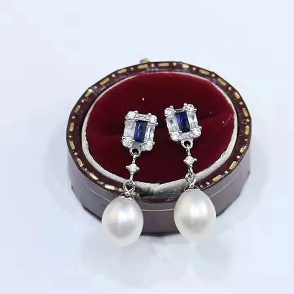 Khuyên Tai Nữ Kya Jewel Azure Wave Pearl JSE2 Màu Xanh Bạc
