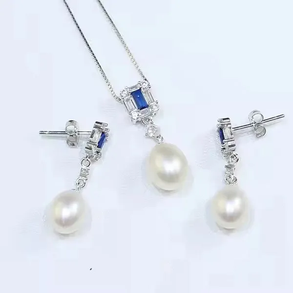 Khuyên Tai Nữ Kya Jewel Azure Wave Pearl JSE2 Màu Xanh Bạc