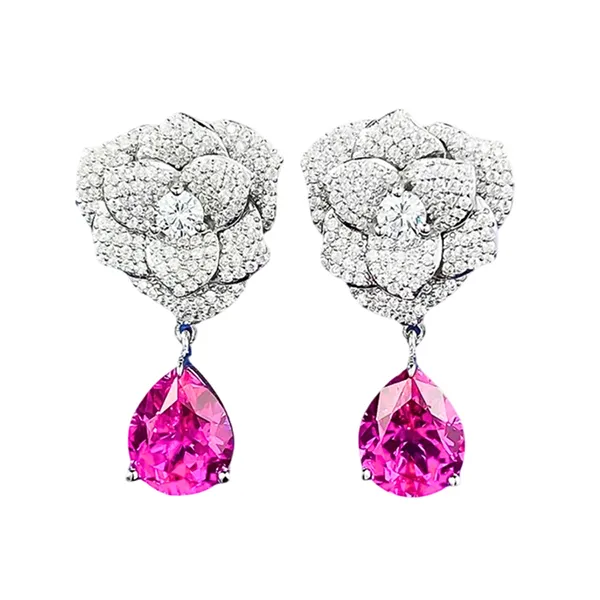 Khuyên Tai Nữ Kya Jewel Charming Camellia SE135 Màu Bạc/Hồng - Trang sức - Vua Hàng Hiệu