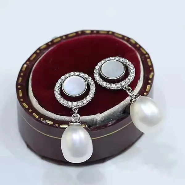 Khuyên Tai Nữ Kya Jewel Circle Pearl JSE8 Màu Trắng