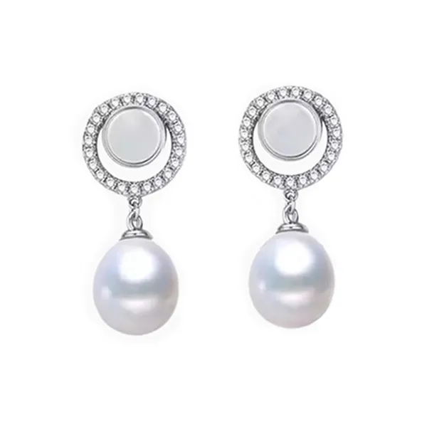 Khuyên Tai Nữ Kya Jewel Circle Pearl JSE8 Màu Trắng