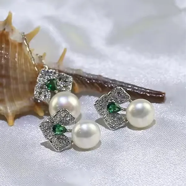 Khuyên Tai Nữ Kya Jewel Forest Bloom Pearl JSE4 Màu Bạc Xanh - Trang sức - Vua Hàng Hiệu
