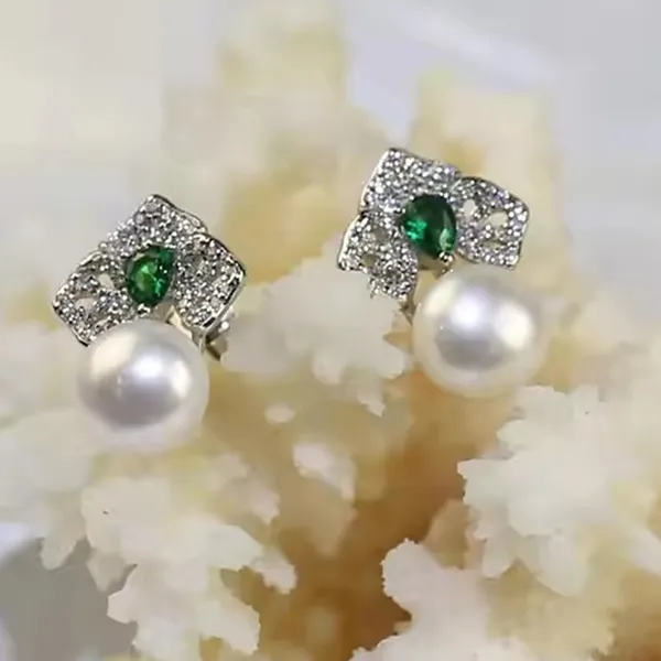 Khuyên Tai Nữ Kya Jewel Forest Bloom Pearl JSE4 Màu Bạc Xanh - Trang sức - Vua Hàng Hiệu