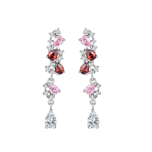 Khuyên Tai Nữ Kya Jewel Graceful Drop SE140 Màu Đỏ/Hồng