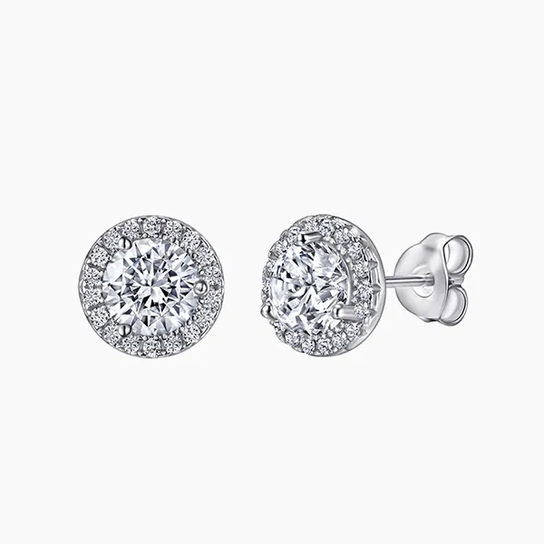 Khuyên Tai Nữ Kya Jewel Halo Circle SE131 Màu Bạc Trắng