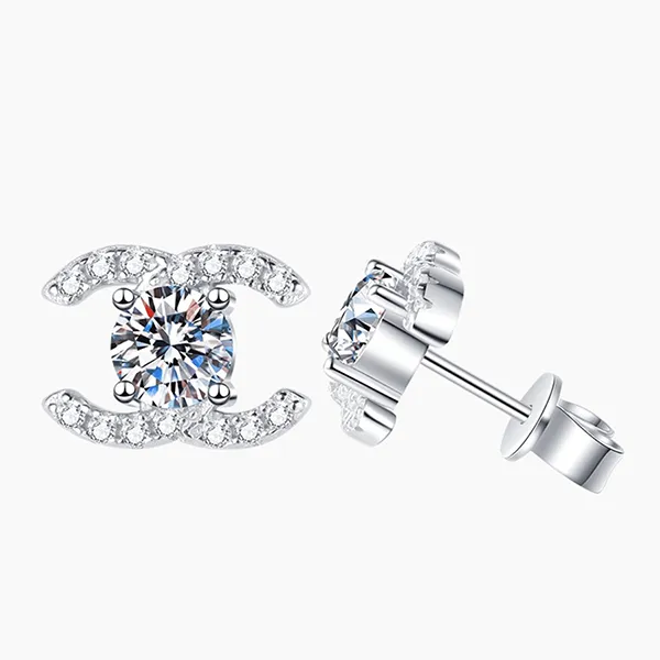 Khuyên Tai Nữ Kya Jewel Kim Cương Moissanite Prestige ME3 Màu Bạc