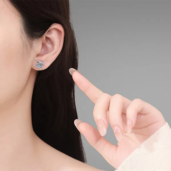 Khuyên Tai Nữ Kya Jewel Kim Cương Moissanite Prestige ME3 Màu Bạc