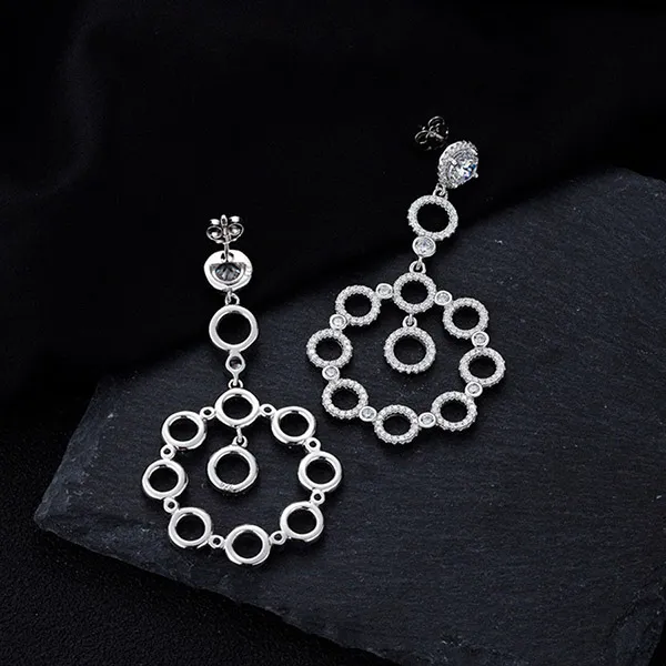 Khuyên Tai Nữ Kya Jewel Luminous Circle KE2 Màu Bạc