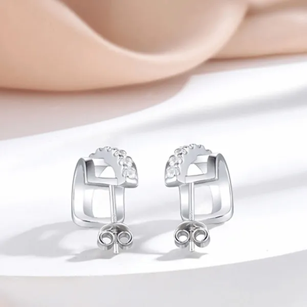 Khuyên Tai Nữ Kya Jewel Modern Sparkle SE133 Màu Bạc Trắng