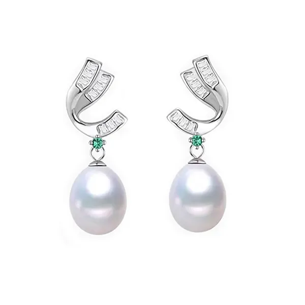 Khuyên Tai Nữ Kya Jewel Modern Twist Pearl JSE11 Màu Bạc