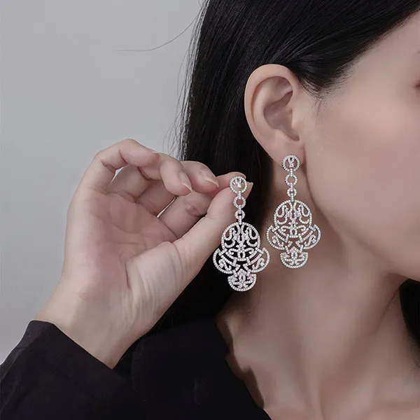 Khuyên Tai Nữ Kya Jewel Opulent Sparkle KE3 Màu Bạc