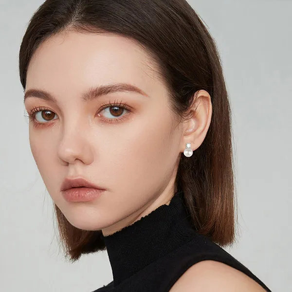 Khuyên Tai Nữ Kya Jewel Royal Pearl Classic JSE1 Màu Bạc