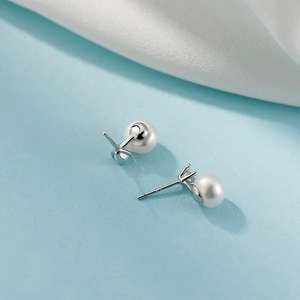 Khuyên Tai Nữ Kya Jewel Royal Pearl Classic JSE1 Màu Bạc