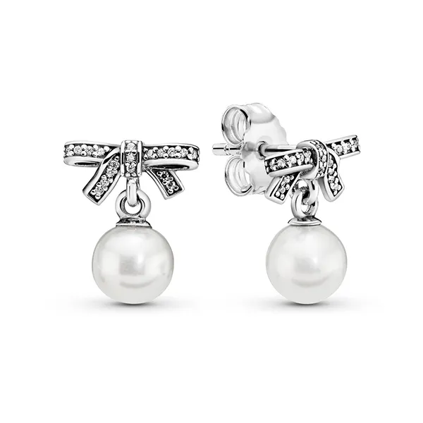Khuyên Tai Nữ Pandora Bow Silver Earrings 290596P Màu Bạc - Trang sức - Vua Hàng Hiệu