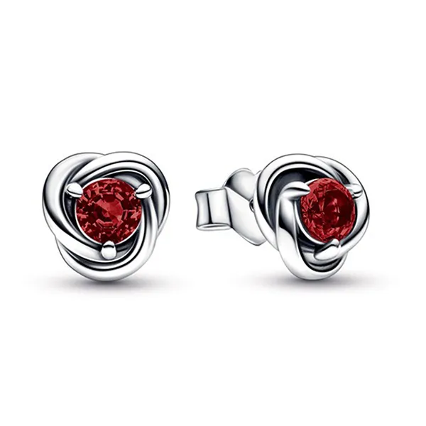 Khuyên Tai Nữ Pandora Red Eternity Circle Stud Earrings 292334C06 Màu Bạc/Đỏ - Trang sức - Vua Hàng Hiệu