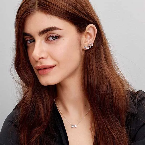 Khuyên Tai Nữ Pandora Sparkling Small Bow Stud Earrings 293542C01 Màu Bạc - Trang sức - Vua Hàng Hiệu