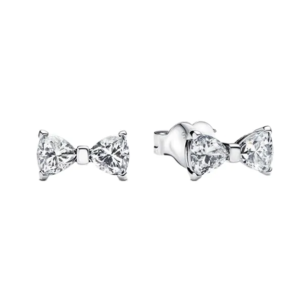 Khuyên Tai Nữ Pandora Sparkling Small Bow Stud Earrings 293542C01 Màu Bạc - Trang sức - Vua Hàng Hiệu