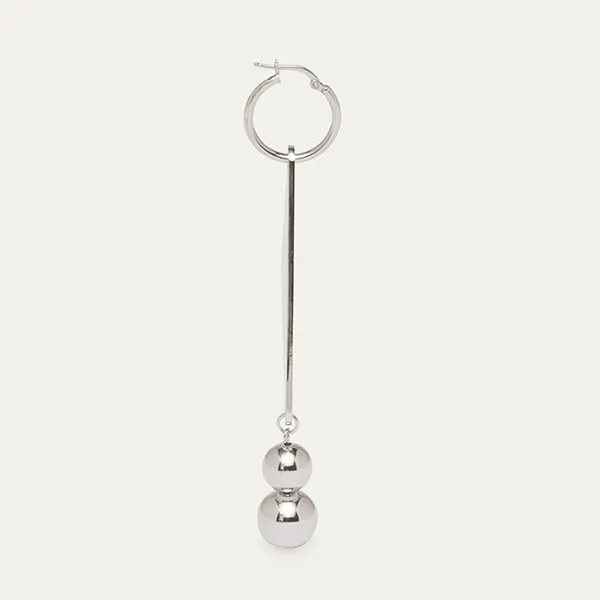 Khuyên Tai Nữ Prada Sterling Silver Ball Drop Earrings Màu Bạc Đen