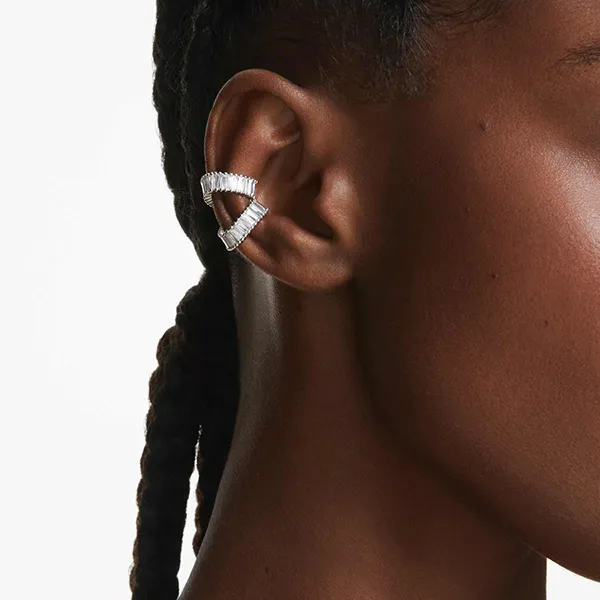 Khuyên Tai Nữ Swarovski Ariana Grande x Swarovski Ear Cuffs Baguette Cut, White, Rhodium Plated 5720872 Màu Trắng