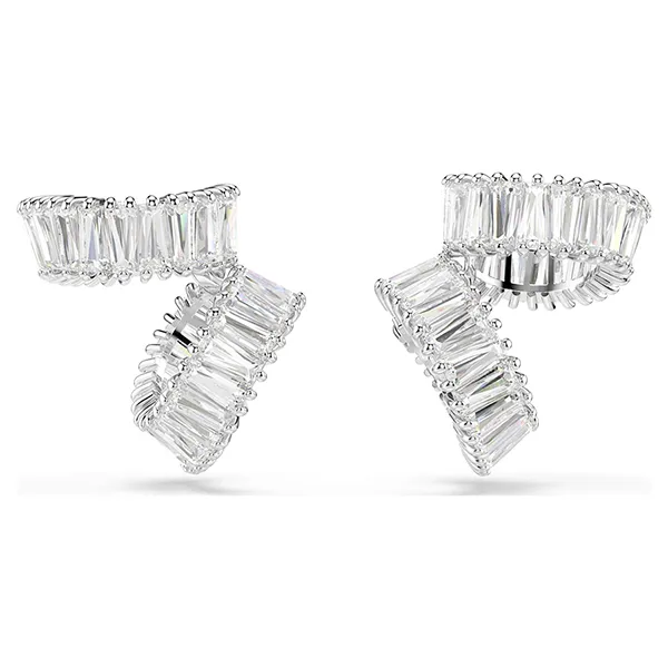 Khuyên Tai Nữ Swarovski Ariana Grande x Swarovski Ear Cuffs Baguette Cut, White, Rhodium Plated 5720872 Màu Trắng