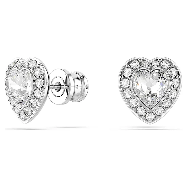 Khuyên Tai Nữ Swarovski Ariana Grande x Swarovski Stud Earrings Mixed Cuts, Heart, White, Rhodium Plated 5720859 Màu Trắng