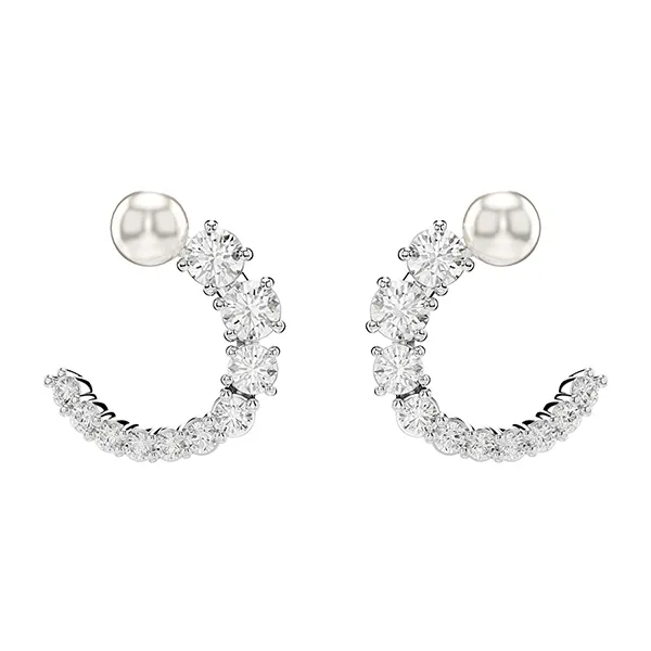 Khuyên Tai Nữ Swarovski Matrix Hoop Earrings 5692260 Màu Trắng