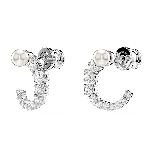 Khuyên Tai Nữ Swarovski Matrix Hoop Earrings 5692260 Màu Trắng