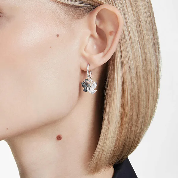 Khuyên Tai Nữ Swarovski Matrix Hoop Earrings 5692260 Màu Trắng