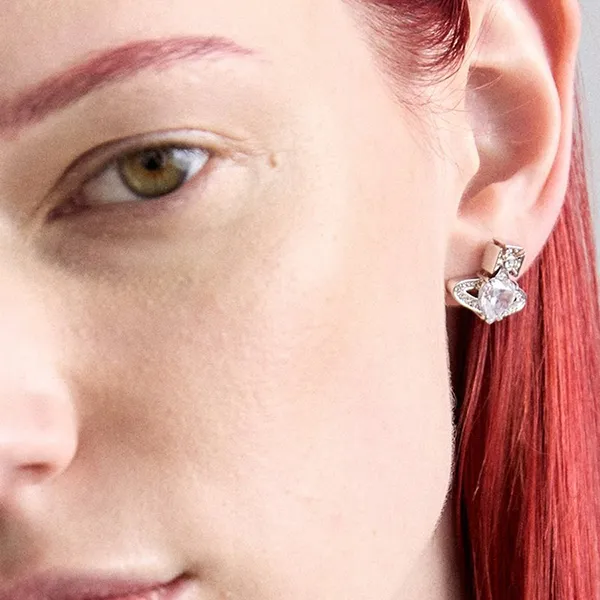 Khuyên Tai Nữ Vivienne Westwood Ariella Earrings - Rhodium Crystal Màu Bạc - Trang sức - Vua Hàng Hiệu