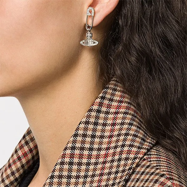 Khuyên Tai Nữ Vivienne Westwood Lucrece Earrings 8050889135920 Màu Bạc - Trang sức - Vua Hàng Hiệu