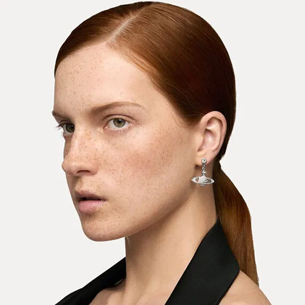Khuyên Tai Nữ Vivienne Westwood Mini Bas Relief Drop Earrings Silver-Tone 62020025W110W110 Màu Bạc - Trang sức - Vua Hàng Hiệu