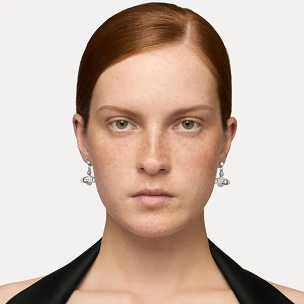 Khuyên Tai Nữ Vivienne Westwood Mini Bas Relief Drop Earrings Silver-Tone 62020025W110W110 Màu Bạc - Trang sức - Vua Hàng Hiệu