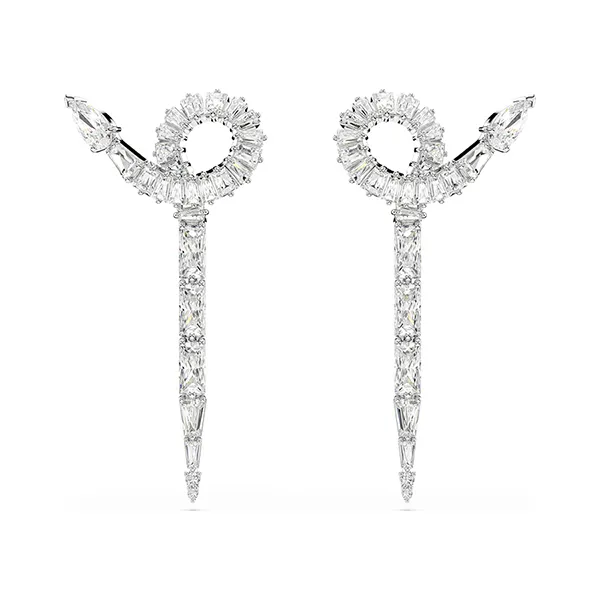 Khuyên Tai Nữ Swarovski Snake Drop Earrings Mixed Cuts, Year Of The Snake, White, Rhodium Plated 5698891 Màu Trắng