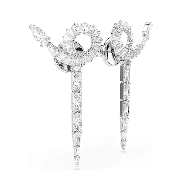 Khuyên Tai Nữ Swarovski Snake Drop Earrings Mixed Cuts, Year Of The Snake, White, Rhodium Plated 5698891 Màu Trắng