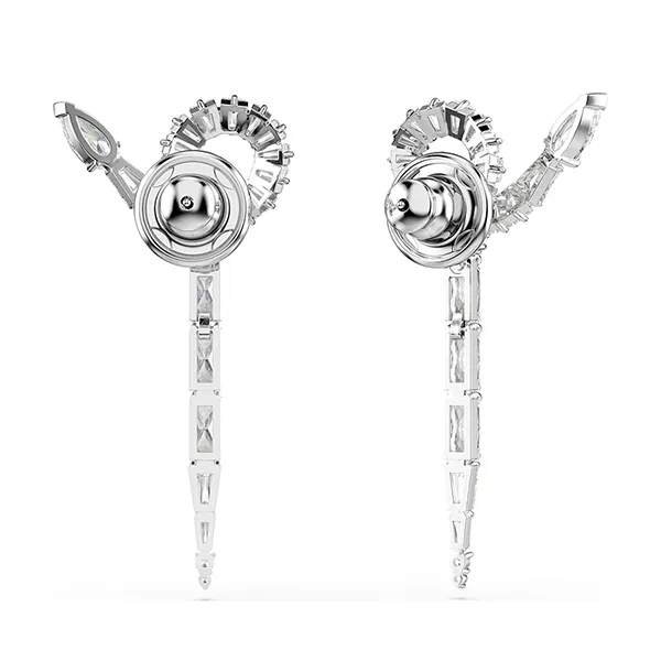 Khuyên Tai Nữ Swarovski Snake Drop Earrings Mixed Cuts, Year Of The Snake, White, Rhodium Plated 5698891 Màu Trắng