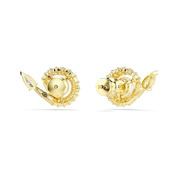 Khuyên Tai Nữ Swarovski Snake Stud Earrings Crystal Pearl, Mixed Cuts, Year Of The Snake, White, Gold-Tone Plated 5698888 Màu Vàng