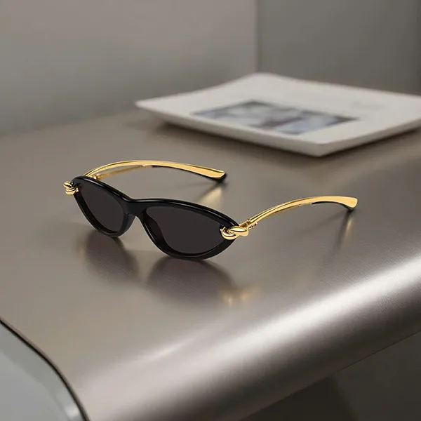 Kính Mát Bottega Veneta BV1390S 001 Sunglasses Màu Đen Vàng - Kính mắt - Vua Hàng Hiệu