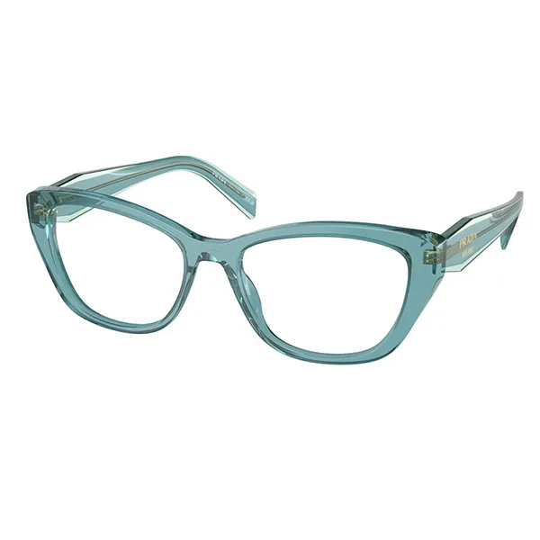 Kính Mắt Cận Nữ Prada PR 19WV - 16J1O1 Crystal Peacock Eyeglasses Màu Xanh Nhạt