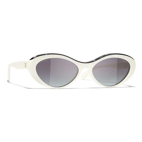 Kính Mát Chanel 0CH5416 1763S6 White Grey Sunglasses Màu Xám Trắng