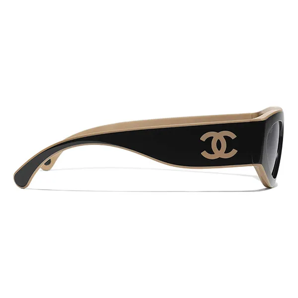 Kính Mát Chanel 0CH6056 C534M3 Black Beige Grey Màu Đen Be