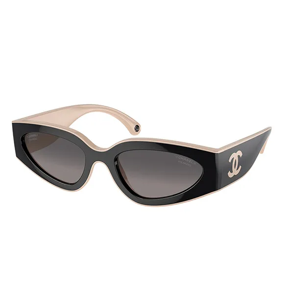 Kính Mát Chanel 0CH6056 C534M3 Black Beige Grey Màu Đen Be