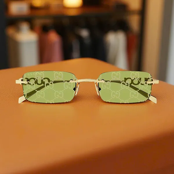 Kính Mát Gucci Rectangular Sunglasses GG1808S 002 Màu Vàng Xanh Lá - Kính mắt - Vua Hàng Hiệu