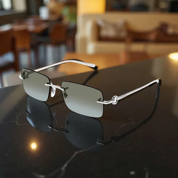 Kính Mát Nam Gucci Rectangular Sunglasses GG1703S 001 Màu Bạc Đen