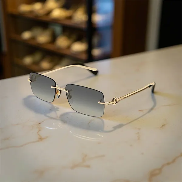 Kính Mát Nam Gucci Rectangular Sunglasses GG1703S 005 Màu Vàng Xám