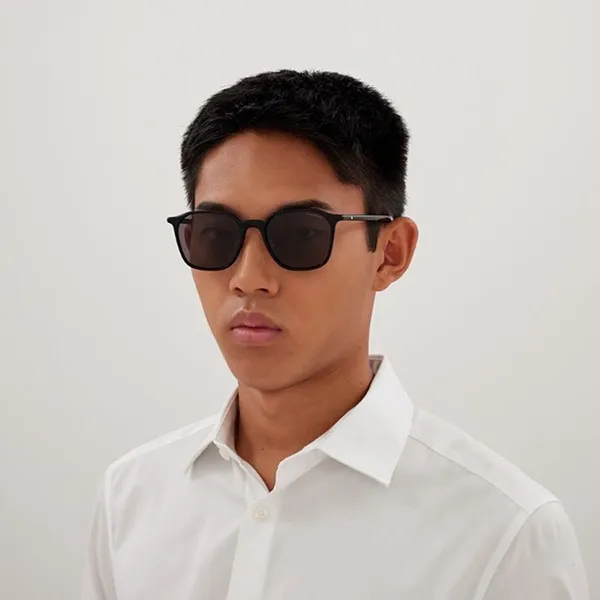 Kính Mát Nam Montblanc Sunglasses MB0420SK 001 Màu Xám/Đen - Kính mắt - Vua Hàng Hiệu