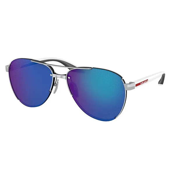 Kính Mát Nam Prada Linea Rossa Silver Sunglasses PS 51YS 1BC08U Màu Bạc Xanh